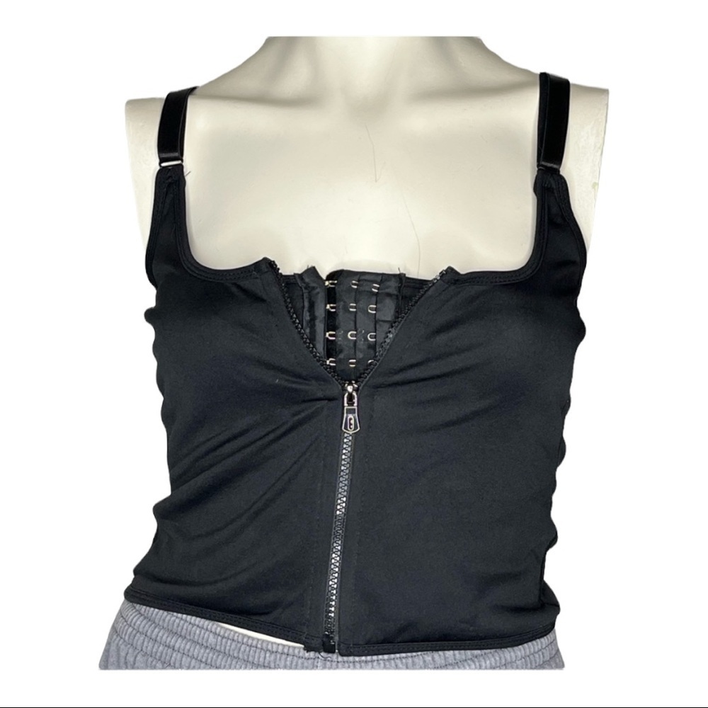 Blitzmoda 13 Front Hook And Zip Tank Top Bra Sz Med